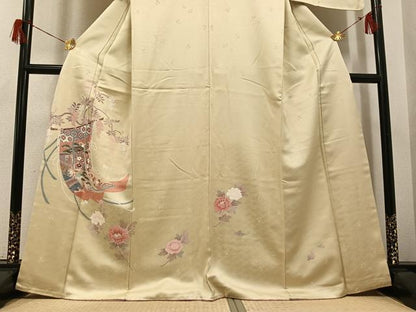 平和屋着物●訪問着　友禅　几帳花文　正絹　逸品　未使用　AABH6804ph