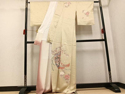 平和屋着物●訪問着　友禅　几帳花文　正絹　逸品　未使用　AABH6804ph