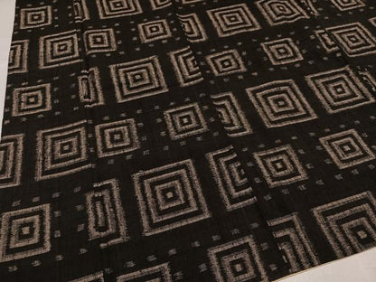 平和屋着物●上質な紬　幾何学文様　正絹　逸品　AABH6805ph