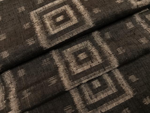 平和屋着物●上質な紬　幾何学文様　正絹　逸品　AABH6805ph