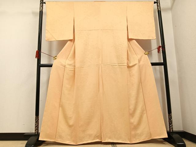 平和屋着物●上質な色無地　青海波地紋　蜂蜜色　正絹　逸品　未使用　AABH6806ph 平和屋着物○上質な色無地 青海波地紋 蜂蜜色 正絹 逸品 未