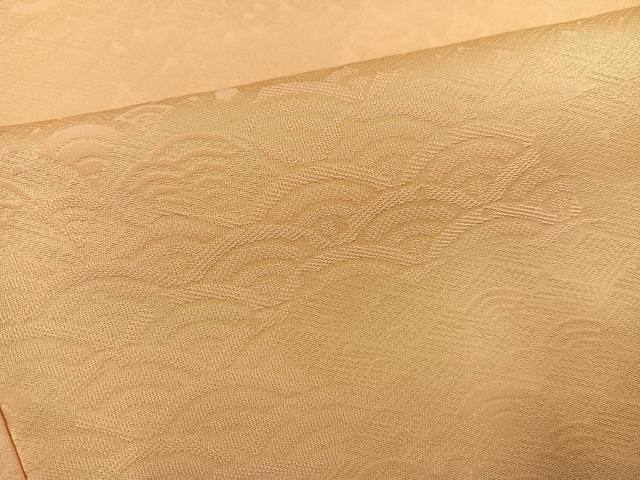 平和屋着物●上質な色無地　青海波地紋　蜂蜜色　正絹　逸品　未使用　AABH6806ph 平和屋着物○上質な色無地 青海波地紋 蜂蜜色 正絹 逸品 未