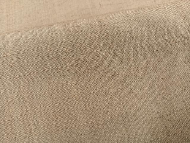 平和屋着物●結城紬　色無地　枯色　正絹　逸品　AABH6807ph