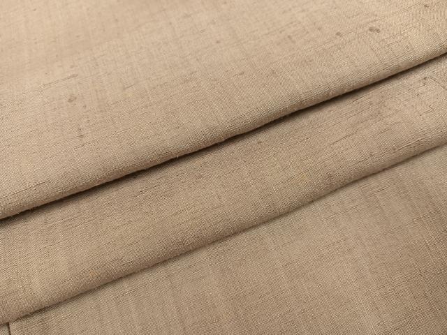 平和屋着物●結城紬　色無地　枯色　正絹　逸品　AABH6807ph