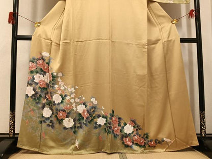 平和屋着物●訪問着　草花文　金彩　正絹　逸品　未使用　AABH6808ph