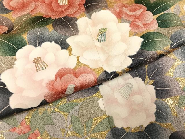 平和屋着物●訪問着　草花文　金彩　正絹　逸品　未使用　AABH6808ph