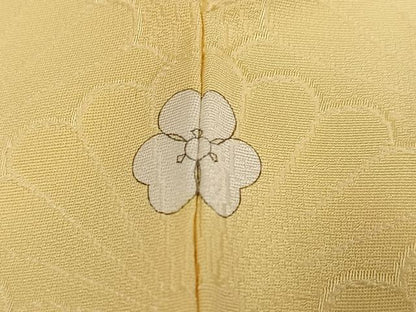平和屋着物●上質な色無地　花青海波地紋　蜂蜜色　正絹　逸品　未使用　AABH6809ph