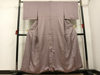 平和屋着物●上質な色無地　鳩羽鼠色　正絹　逸品　AABH6810ph