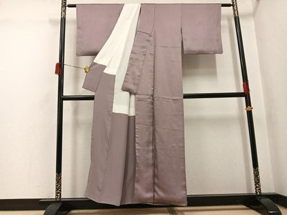 平和屋着物●上質な色無地　鳩羽鼠色　正絹　逸品　AABH6810ph