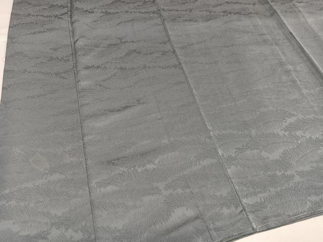 平和屋着物●上質な色無地　草花地紋　素鼠色　正絹　逸品　未使用　AABH6811ph
