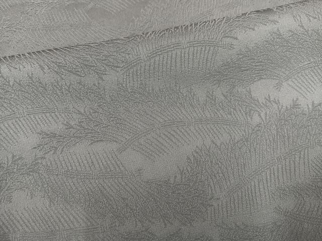平和屋着物●上質な色無地　草花地紋　素鼠色　正絹　逸品　未使用　AABH6811ph