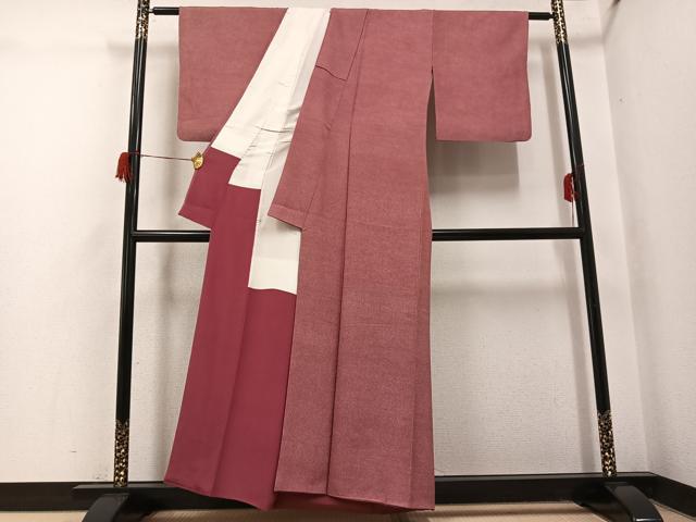 平和屋着物○江戸小紋 鮫小紋柄 反端付き 正絹 逸品 AABH6812ph