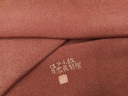 平和屋着物●江戸小紋　鮫小紋柄　反端付き　正絹　逸品　AABH6812ph