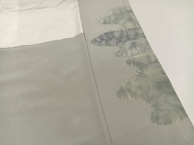 平和屋着物●訪問着　中国三大刺繍　汕頭刺繍　スワトウ刺繍　駒刺繍　絞り　草花文　銀糸　正絹　逸品　AABH6813ph