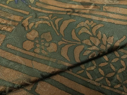平和屋着物●上質な小紋　ろうけつ染め　草花文　正絹　逸品　AABH6814ph