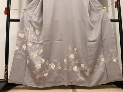 平和屋着物●訪問着　駒刺繍　更紗唐草文　金彩　正絹　逸品　AABH6815ph