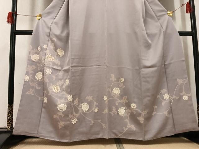平和屋着物●訪問着　駒刺繍　更紗唐草文　金彩　正絹　逸品　AABH6815ph