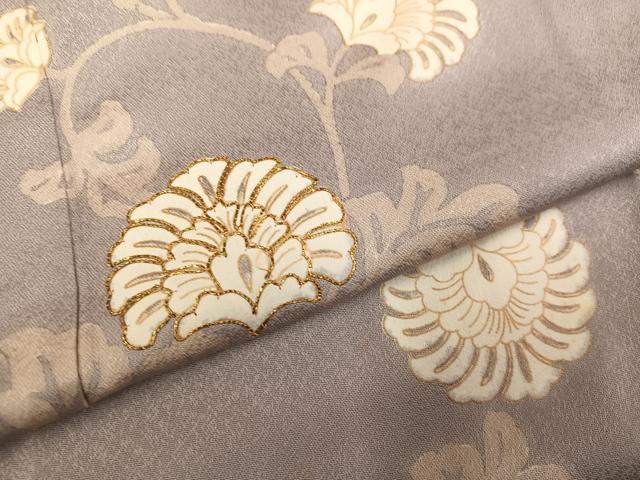 平和屋着物●訪問着　駒刺繍　更紗唐草文　金彩　正絹　逸品　AABH6815ph