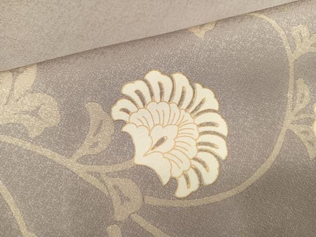 平和屋着物●訪問着　駒刺繍　更紗唐草文　金彩　正絹　逸品　AABH6815ph