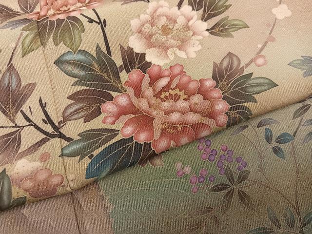 平和屋着物●訪問着　友禅　作家物　松華　花鳥文　暈し染め　金彩　正絹　逸品　AABH6816ph