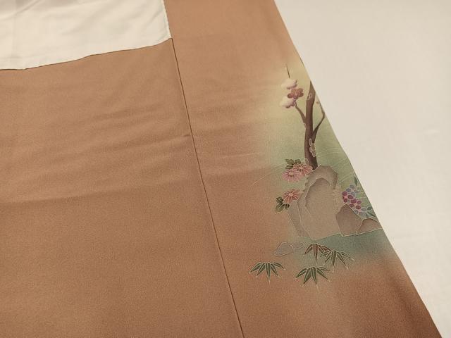 平和屋着物●訪問着　友禅　作家物　松華　花鳥文　暈し染め　金彩　正絹　逸品　AABH6816ph