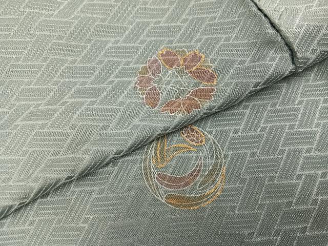 平和屋着物●友禅作家の巨匠　浅井青仁　小紋　草花文　金彩　正絹　逸品　AABH6817ph