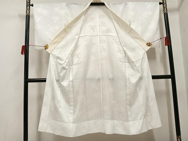 平和屋着物●長襦袢　無双仕立て　花地紋　正絹　逸品　AABH6830ph