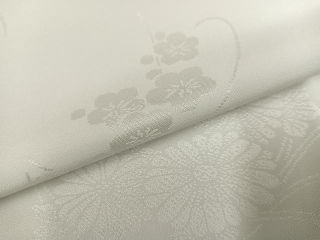 平和屋着物●長襦袢　無双仕立て　花地紋　正絹　逸品　AABH6830ph