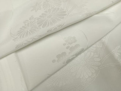 平和屋着物●長襦袢　無双仕立て　花地紋　正絹　逸品　AABH6830ph