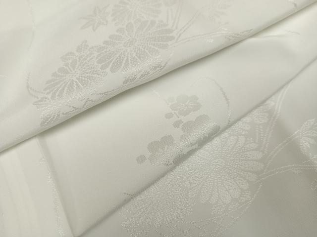 平和屋着物●長襦袢　無双仕立て　花地紋　正絹　逸品　AABH6830ph