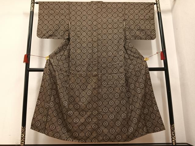 平和屋着物●本場大島紬　龍郷絣　正絹　逸品　AABH6831ph