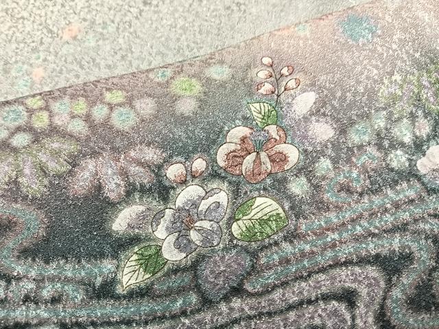 平和屋着物●訪問着　絞り　辻が花　暈し染め　銀通し地　正絹　逸品　未使用　AABH6833ph