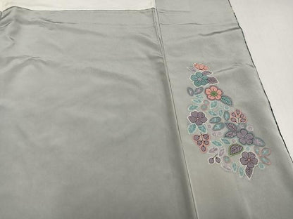 平和屋着物●訪問着　絞り　辻が花　暈し染め　銀通し地　正絹　逸品　未使用　AABH6833ph