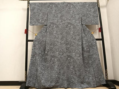 平和屋着物●上質な小紋　風景草木文　正絹　逸品　AABH6834ph
