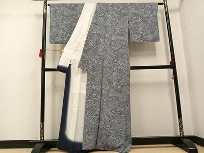 平和屋着物●上質な小紋　風景草木文　正絹　逸品　AABH6834ph