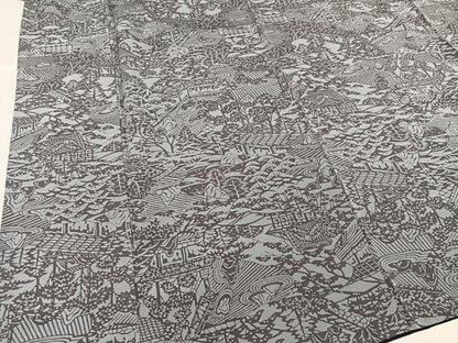 平和屋着物●上質な小紋　風景草木文　正絹　逸品　AABH6834ph