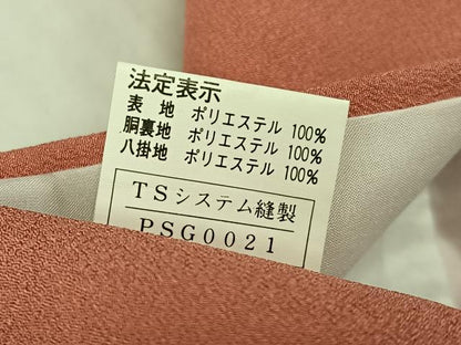 平和屋着物●色無地　ときがら茶色　洗える着物　AABH6836ph