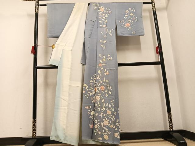 平和屋着物●訪問着　更紗唐草文　正絹　逸品　AABH6837ph