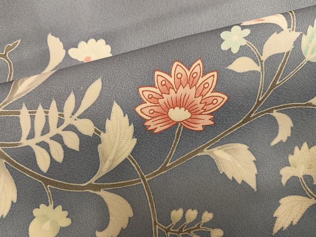 平和屋着物●訪問着　更紗唐草文　正絹　逸品　AABH6837ph