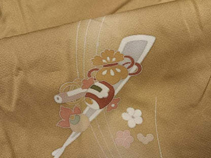 平和屋着物●訪問着　友禅　駒刺繍　花宝尽くし　正絹　逸品　未使用　AABH6838ph