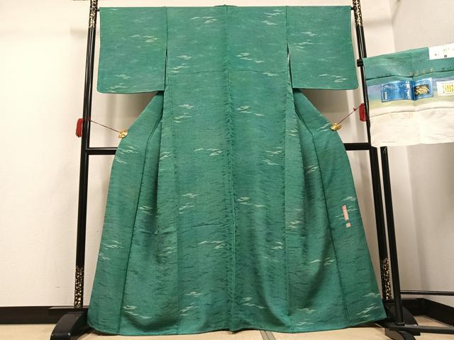 平和屋着物●幻の絹　黄金糸　京妃人　小島利造　お召　豊幡雲　丹後ちりめん　反端付き　正絹　逸品　未使用　AABH6844ph
