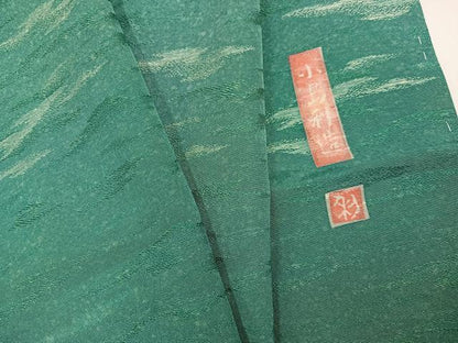 平和屋着物●幻の絹　黄金糸　京妃人　小島利造　お召　豊幡雲　丹後ちりめん　反端付き　正絹　逸品　未使用　AABH6844ph