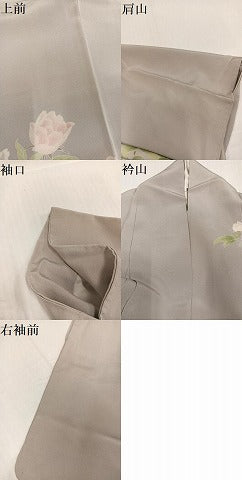 平和屋着物●訪問着　友禅　草花文　暈し染め　正絹　逸品　AABH6845ph