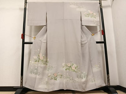 平和屋着物●訪問着　友禅　草花文　暈し染め　正絹　逸品　AABH6845ph