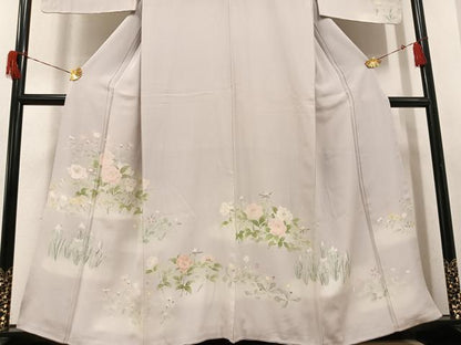 平和屋着物●訪問着　友禅　草花文　暈し染め　正絹　逸品　AABH6845ph