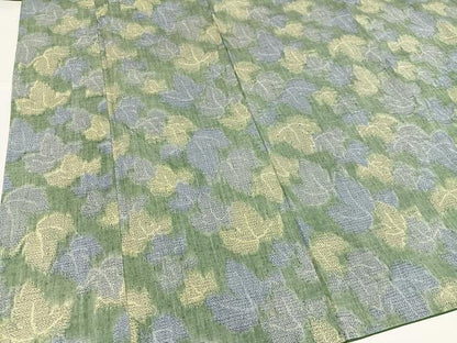 平和屋着物●本場結城紬　重要無形文化財　モロ入り　葉尽くし　正絹　逸品　AABH6846ph