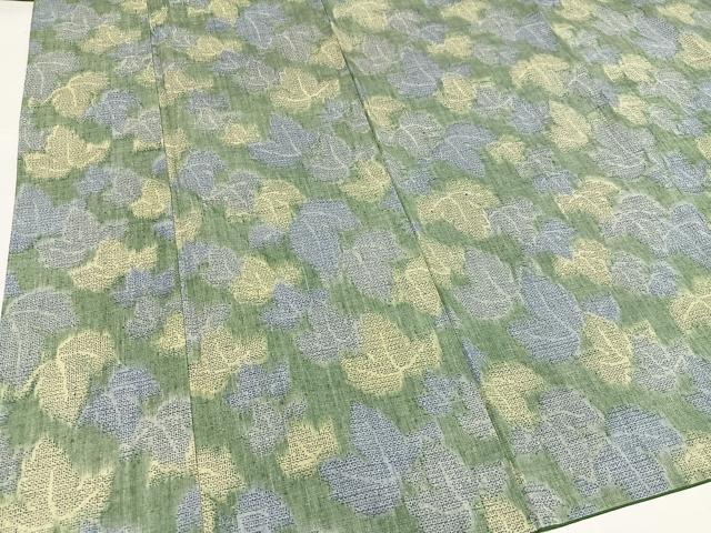 平和屋着物●本場結城紬　重要無形文化財　モロ入り　葉尽くし　正絹　逸品　AABH6846ph