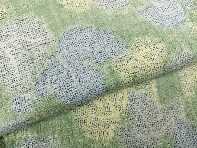 平和屋着物●本場結城紬　重要無形文化財　モロ入り　葉尽くし　正絹　逸品　AABH6846ph
