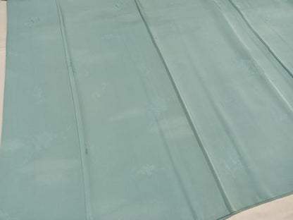 平和屋着物●上質な色無地　葡萄唐草地紋　錆青磁色　正絹　逸品　AABH6850ph