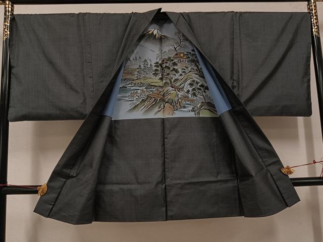 平和屋着物●男性　本場大島紬　アンサンブル　100亀甲　総詰め　正絹　逸品　AABH6851ph